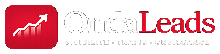 Logo Onda Leads, agence de visibilité digitale couleur blanche